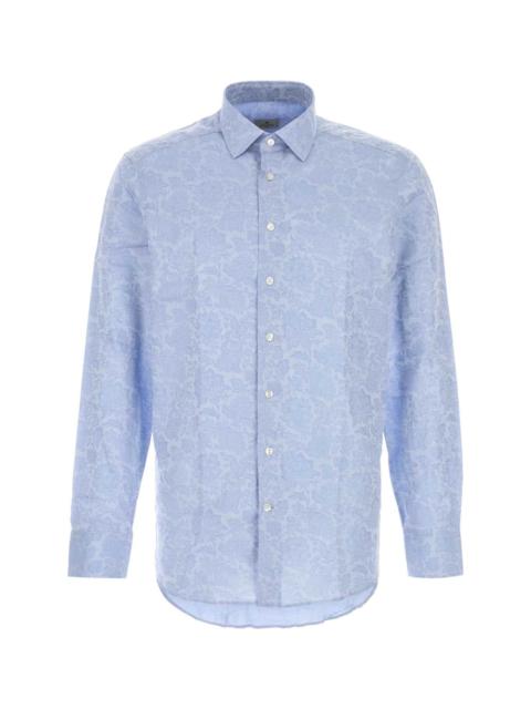 Etro Light Blue Jacquard Shirt