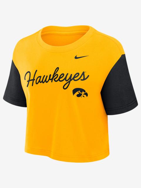 Nike Iowa Script Women's Nike Dri-FIT College Cropped T-Shirt