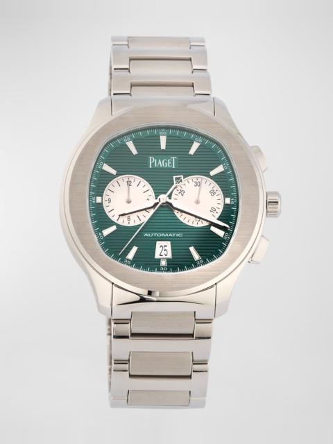 Piaget 42mm Polo Chronograph Bracelet Watch, Green