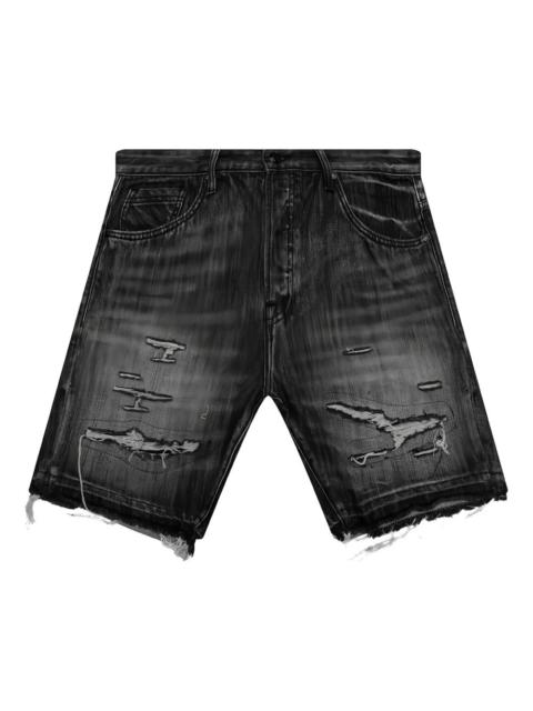BILLIONAIRE BOYS CLUB embroidered-patch frayed denim shorts