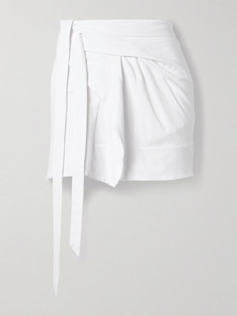 Isabel Marant Berenice Asymmetric Draped Cotton-jersey Mini Wrap Skirt