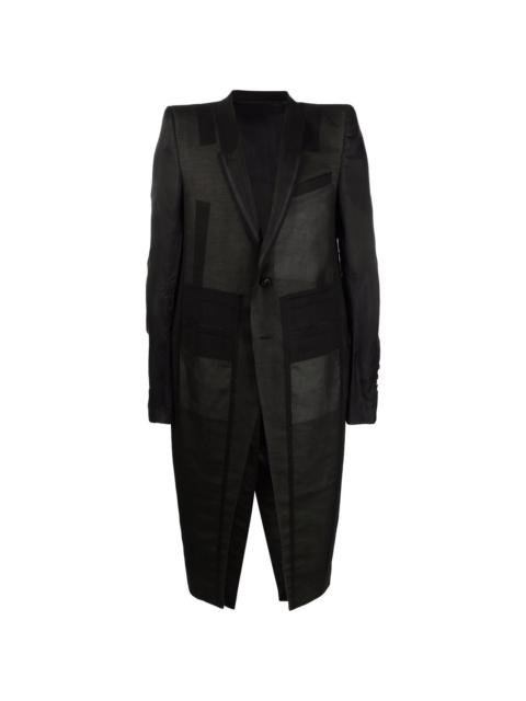 Rick Owens panelled single-breasted coat