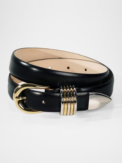 DÉHANCHE Hollyhock Mix Metal Leather Belt