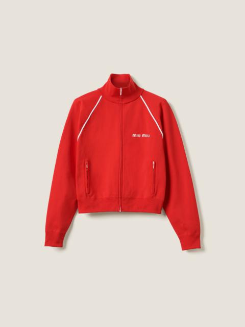 Miu Miu Nylon fleece cardigan