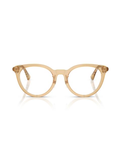 Burberry burberry 50mm Round Optical Glasses in Beige /Demo Lens at Nordstrom