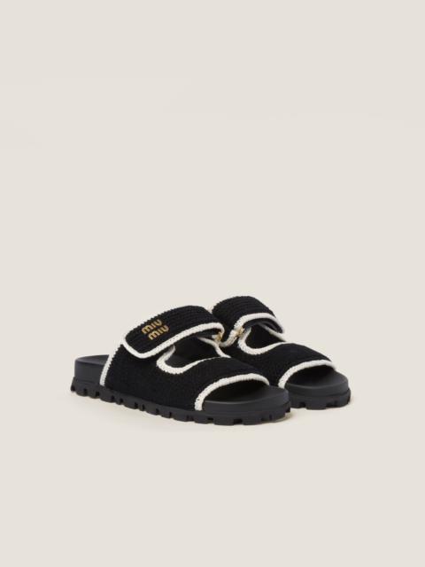 Miu Miu Crochet knit slides | miumiu | REVERSIBLE