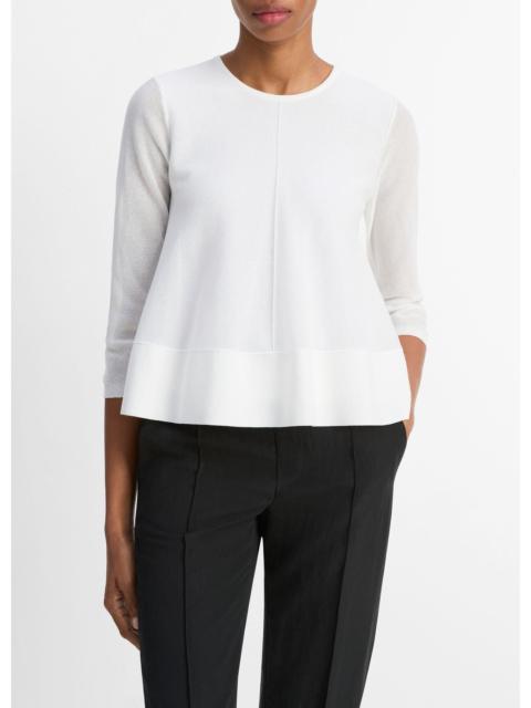 Vince Italian Cotton-Blend A-Line Sweater