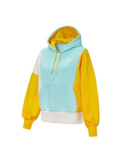 (WMNS) PUMA Panelled Hoodie 'Blue Yellow White' 532184-33