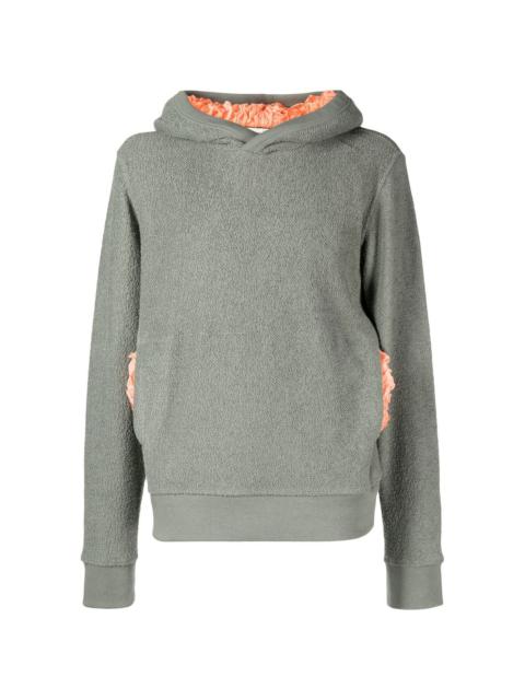 ruched silk lining hoodie