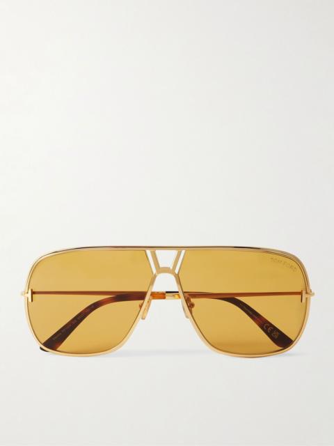 TOM FORD Stavros aviator-style gold-tone sunglasses Gold