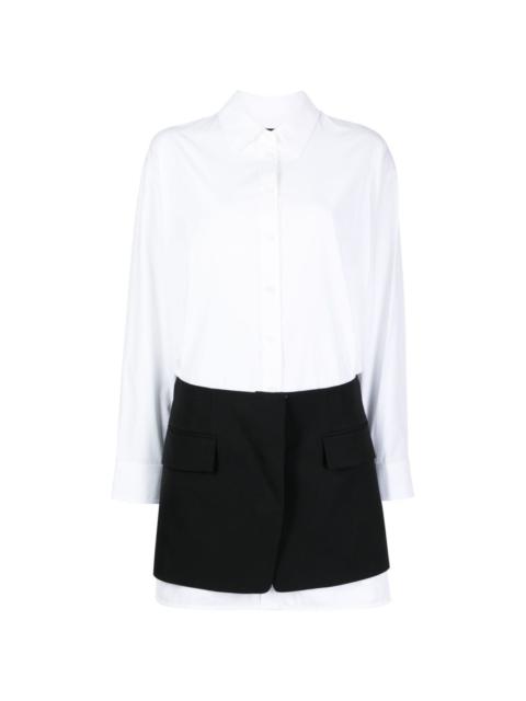 JUUN.J long-sleeve panelled shirtdress