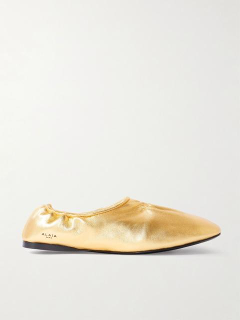 Alaïa Metallic leather ballet flats Gold