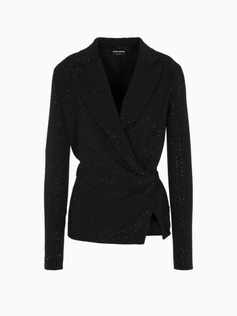 GIORGIO ARMANI ASV viscose single-breasted jacket with all-over embroidery