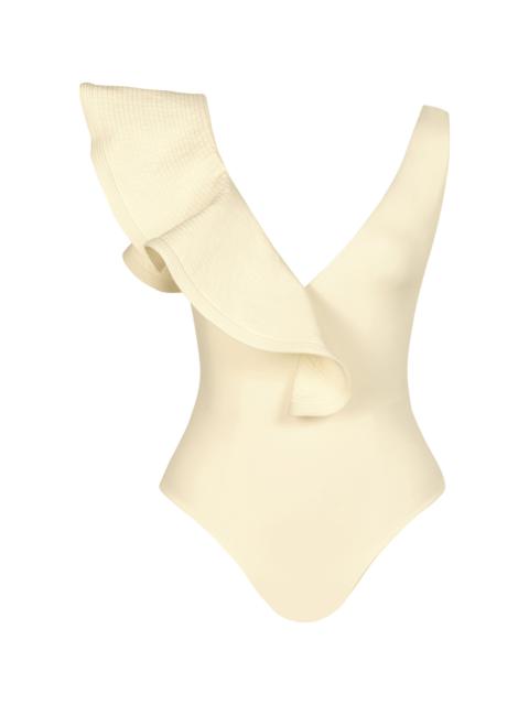 Santa Clara Ruffled One-Piece Swimsuit off-white