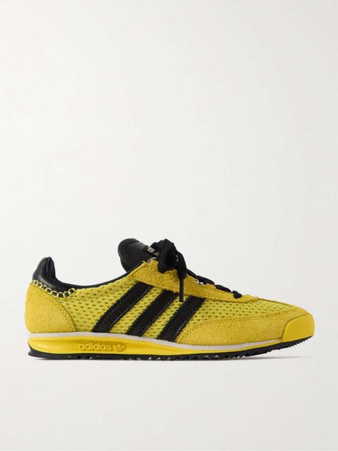 adidas Originals + Wales Bonner SL76 leather-trimmed brushed-suede and mesh sneakers