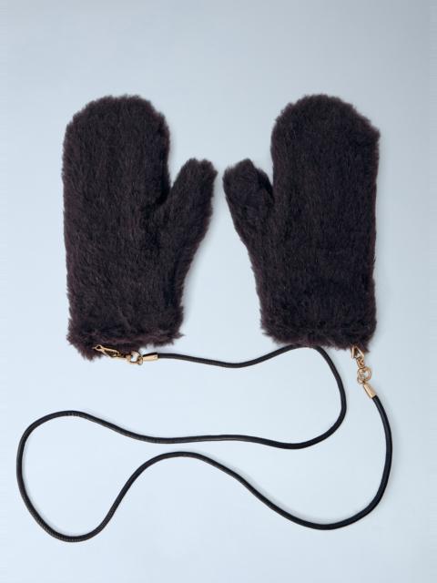 Max Mara Ombrato Teddy Fabric Mittens