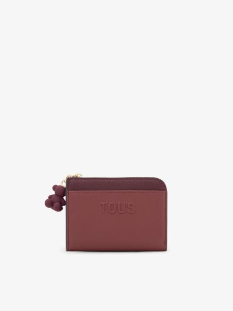 TOUS Large burgundy Change purse TOUS Audree Saffiano