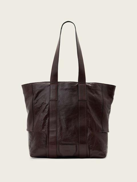 ALLSAINTS ARES GRAIN LEATHER OPEN TOTE BAG