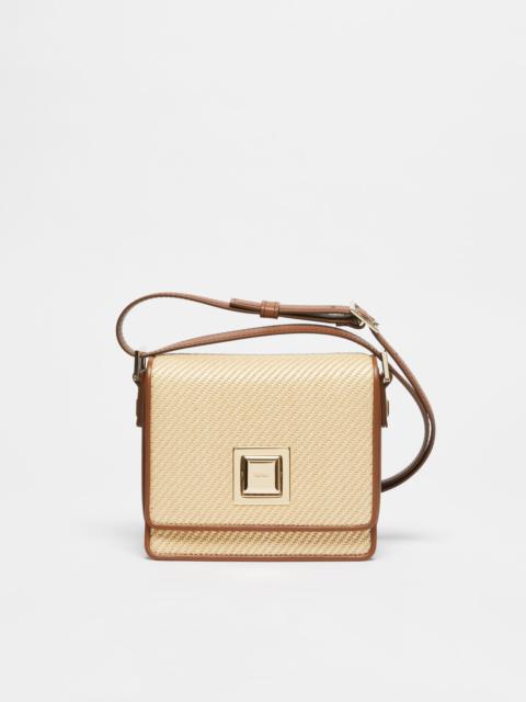 Max Mara MM Bag in leather and woven fabric