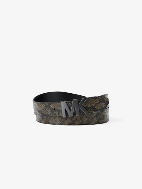 MICHAEL KORS Reversible Snake Embossed Belt