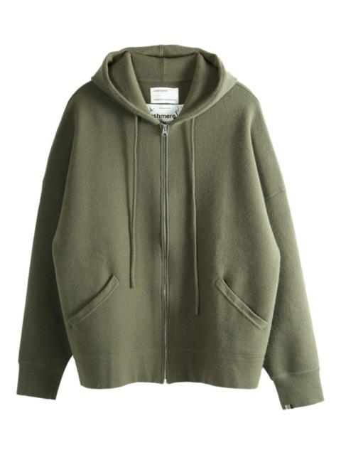 extreme cashmere zip-up knitted hoodie