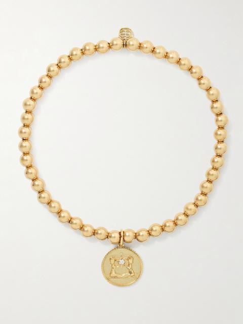SYDNEY EVAN Gemini 14-karat gold diamond bracelet Gold