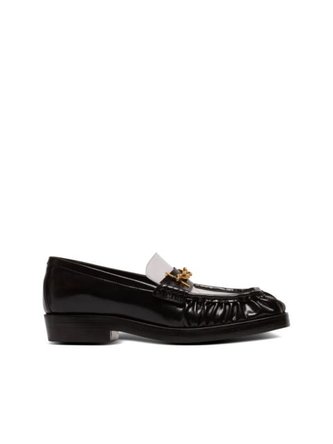 Balmain glazed leather loafers