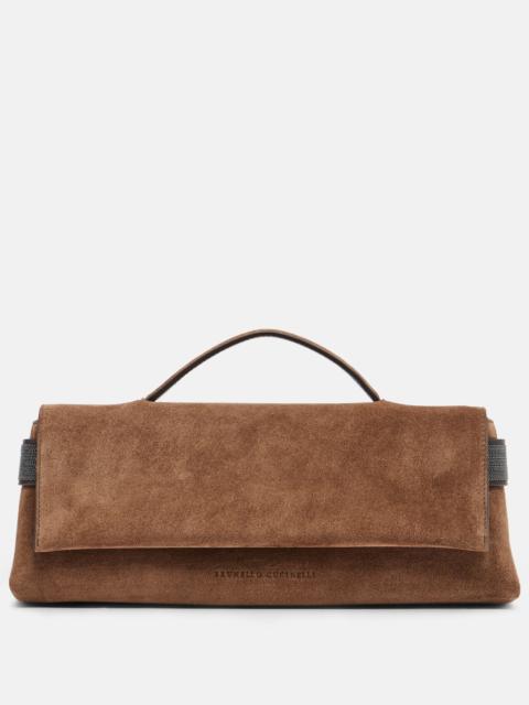 Brunello Cucinelli Essence Small suede top-handle bag