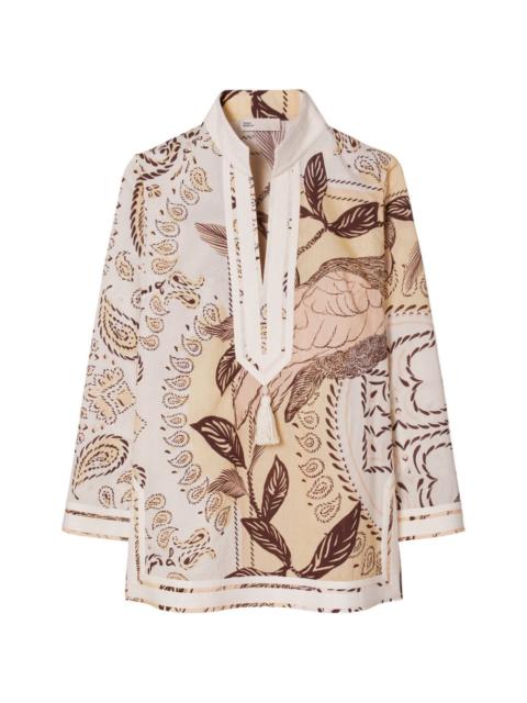 TORY BURCH printed cotton Tory tunic