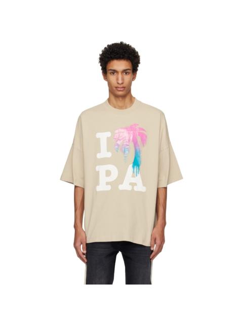 Palm Angels Beige 'I Love PA' T-Shirt