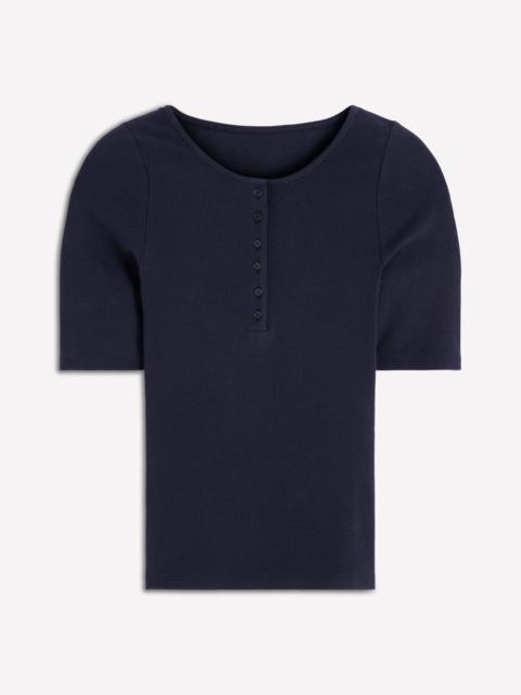 BODEN Short Sleeve Rib Henley-Navy