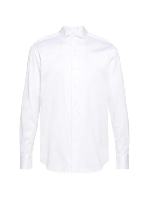 spread-collar cotton shirt