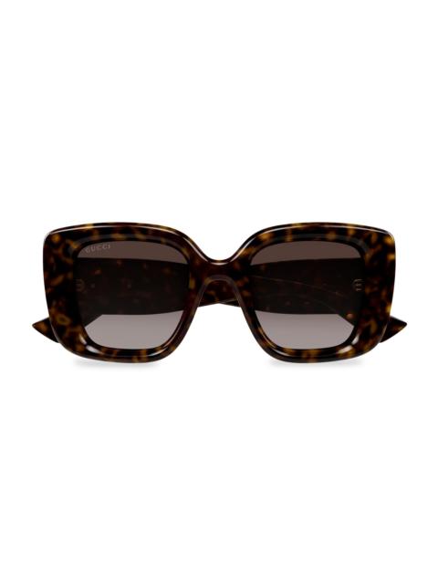 GUCCI Women's GG Bag 50MM Butterfly Sunglasses - Havana