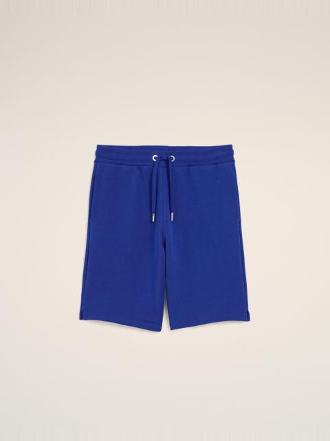 AMI Paris BLUE COTTON SHORTS WITH EMBOSSED AMI DE COEUR
