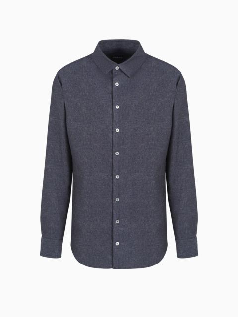 GIORGIO ARMANI Denim Collection shirt in virgin wool, viscose and silk