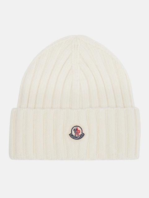 Moncler Logo virgin wool beanie
