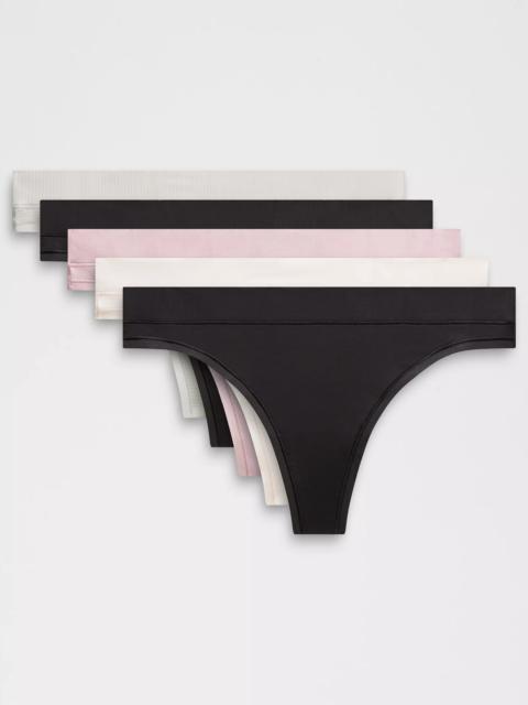 lululemon UnderEase Mid-Rise Thong Underwear *5 Pack