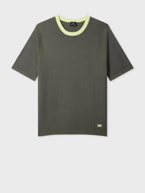 Paul Smith Khaki Textured Cotton Knitted T-Shirt