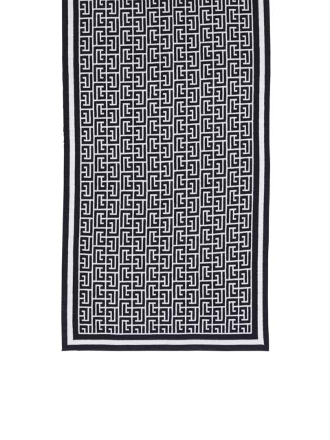 Balmain Monogrammed knit scarf