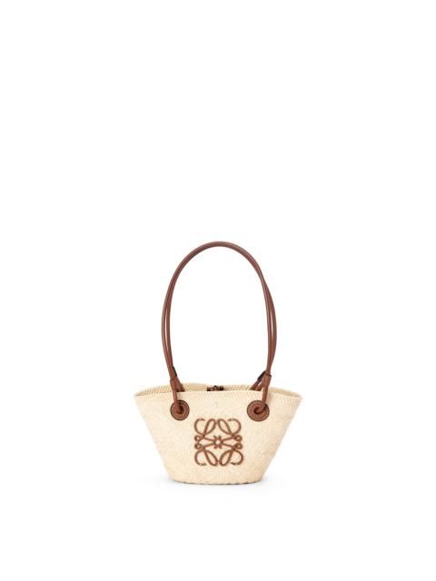 Loewe Mini Anagram Basket bag in iraca palm and calfskin