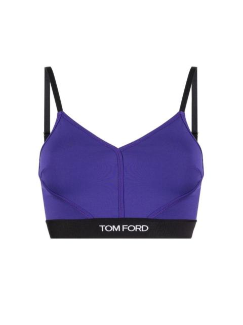 logo-trim stretch bralette