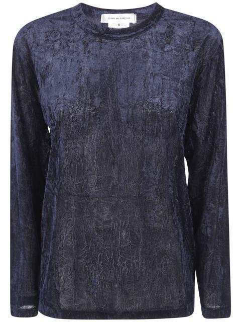 Comme Des Garçons Shirt Thin Roundneck Polyester Mesh Velour Washer