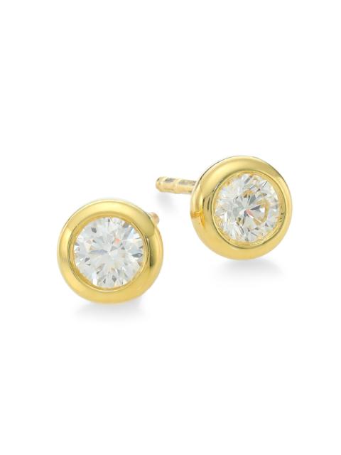 ROBERTO COIN Women's Tiny Treasures 18K Yellow Gold & 0.50 TCW Diamond Bezel Stud Earrings - Yellow Gold