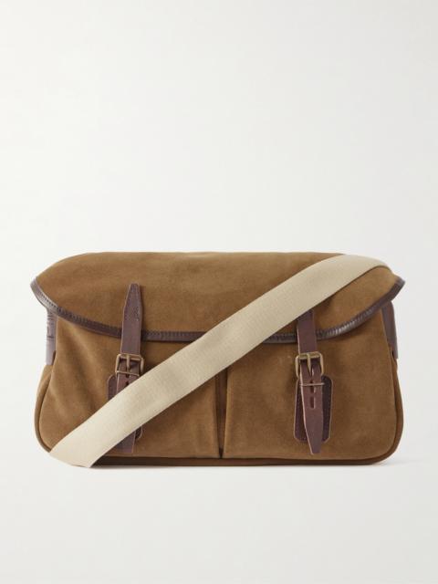 Bleu de Chauffe Fisherman's Musette Leather-Trimmed Suede Messenger Bag