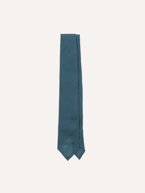 Drake's Sky Blue Fine Woven Grenadine Silk Hand Rolled Tie
