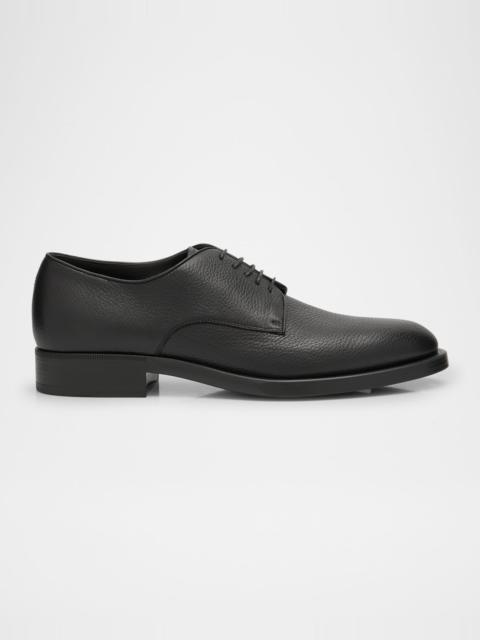 GIORGIO ARMANI Men's Grained Leather Derby Shoes