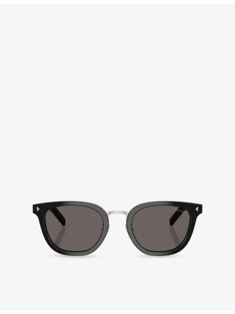Prada PR C01SD Round-Frame Acetate Sunglasses