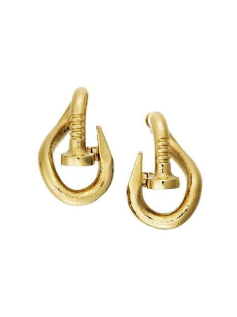 DAVID WEBB Bent Nail Hammered Earrings