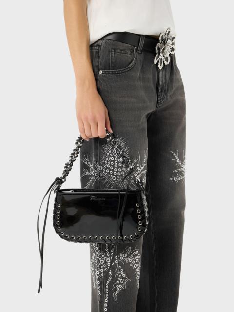 Blumarine TOY MINI IN PATENT LEATHER WITH EYELETS AND LACES