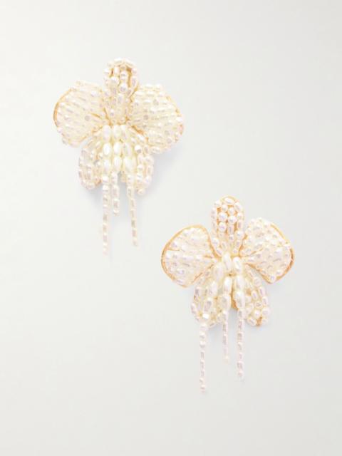 Cult Gaia Amina gold-tone faux pearl earrings Off-white